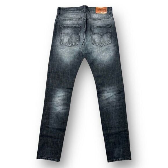 NWT Fiorucci Ittierre 32x35 Black Faded Italian Denim Jeans Straight Leg Rare - Picture 5 of 11